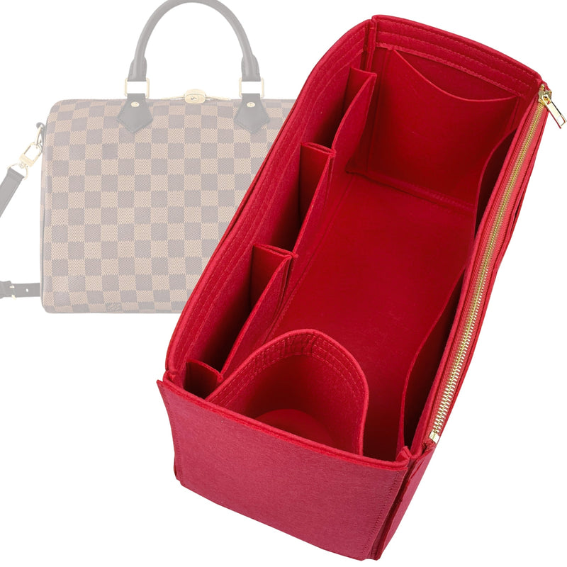 Organizer for [Speedy 25, LV] Tote Purse Bag Insert Liner Shaper (Felt, Wide Open Pockets)