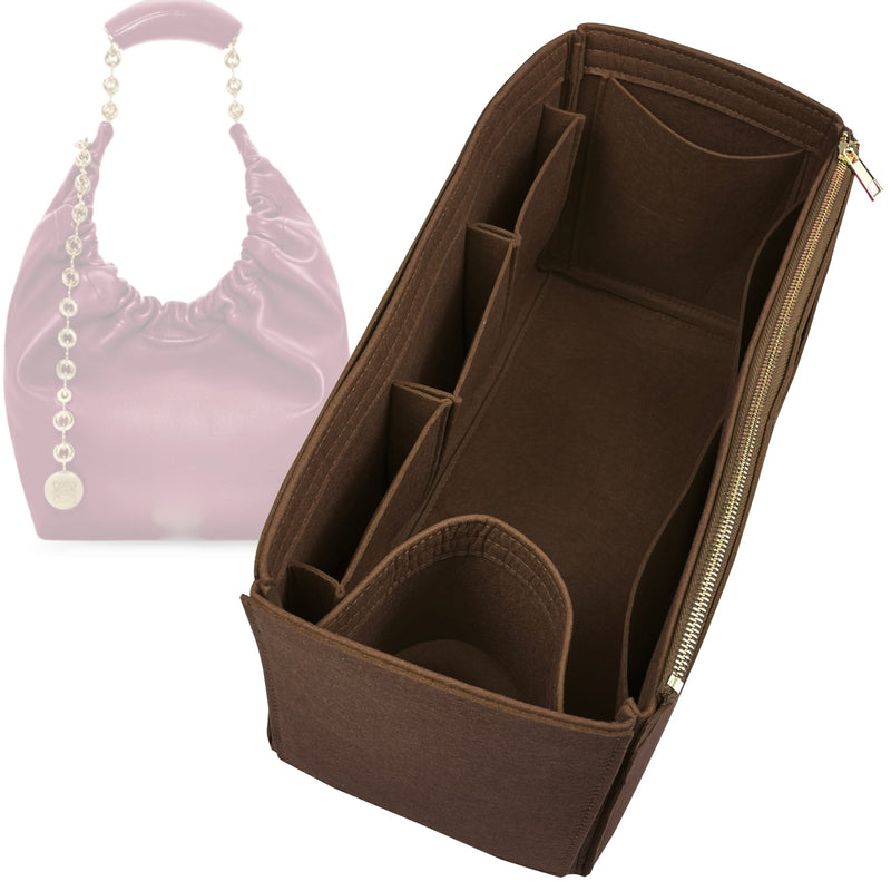 Organizer for [Small Squeeze bag, Loewe] Tote Purse Bag Insert Liner Shaper (Felt, Wide Open Pockets)