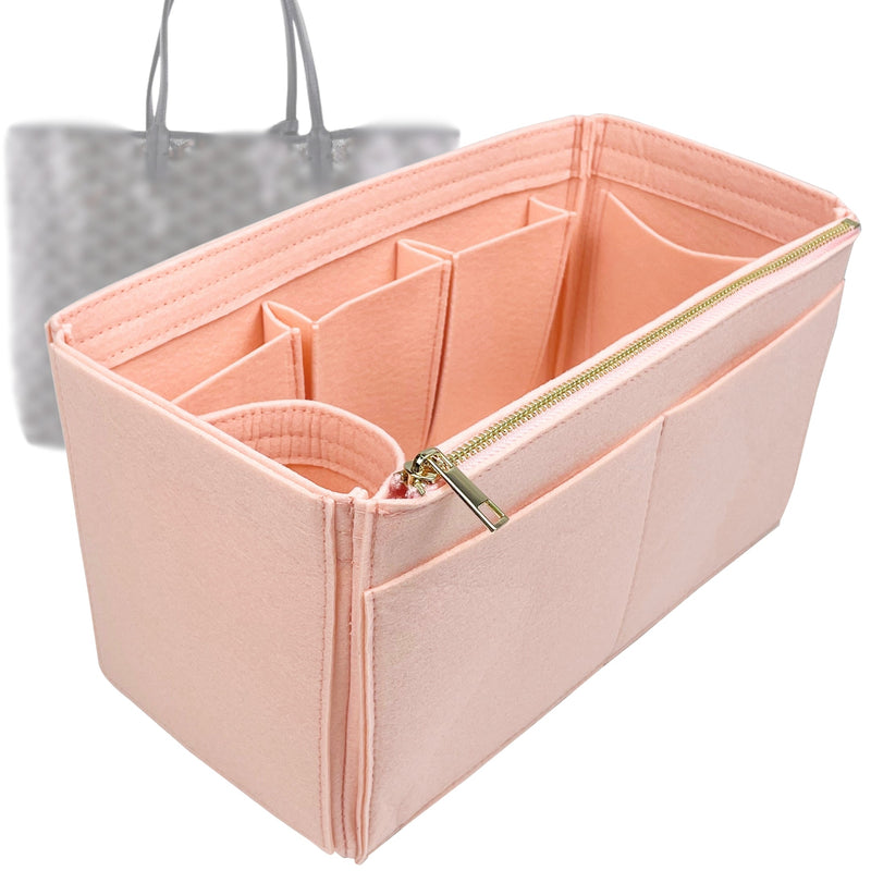 Organizer for [St Saint Louis Claire-Voie GM, Goyard] Tote Purse Bag Insert Liner Shaper (Felt, Wide Open Pockets)
