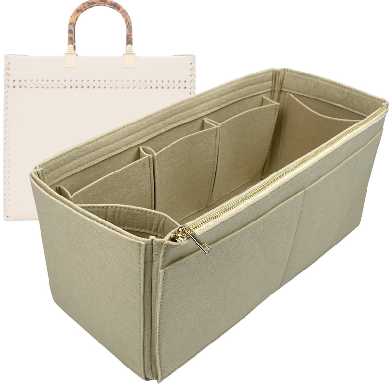 Organizer for [Sunshine Medium, Fendi] Tote Purse Bag Insert Liner Shaper (Felt, Wide Open Pockets)