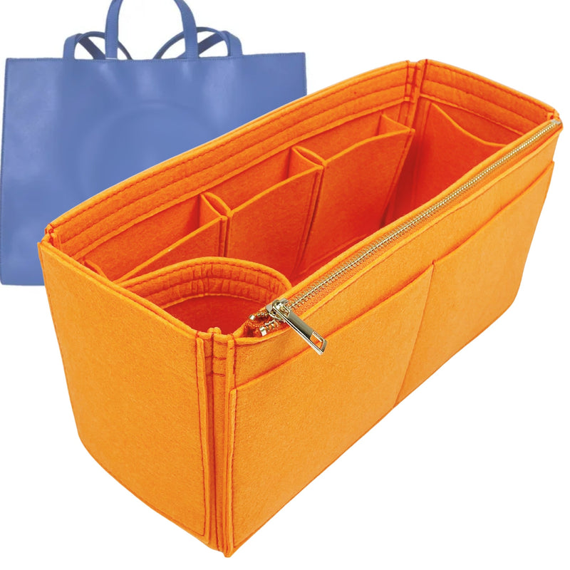 Organizer for [Medium Shopping Bag, Telfar] Tote Purse Bag Insert Liner Shaper (Felt, Wide Open Pockets)