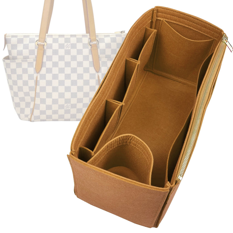 Organizer for [Totally GM (Large), LV] Tote Purse Bag Insert Liner Shaper (Felt, Wide Open Pockets)