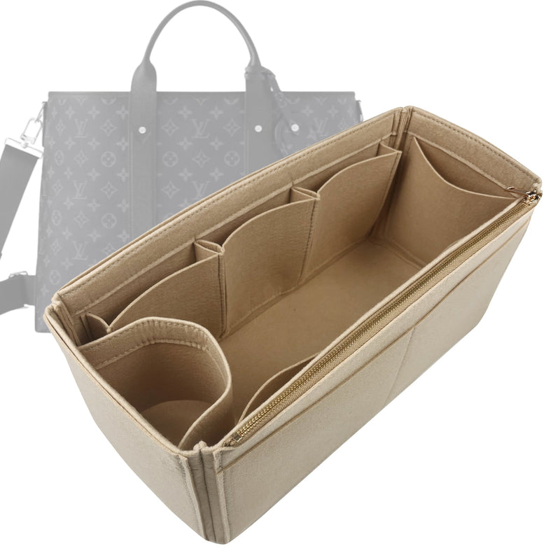 Organizer for [Weekend Tote, LV] Tote Purse Bag Insert Liner Shaper (Felt, Wide Open Pockets)