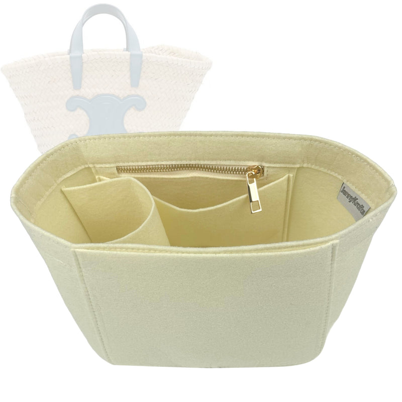 Organizer for [Classic Panier Braided Triomphe Small, Celine] Tote Purse Bag Insert Organiser Liner Shaper (Felt, Contour Fit)