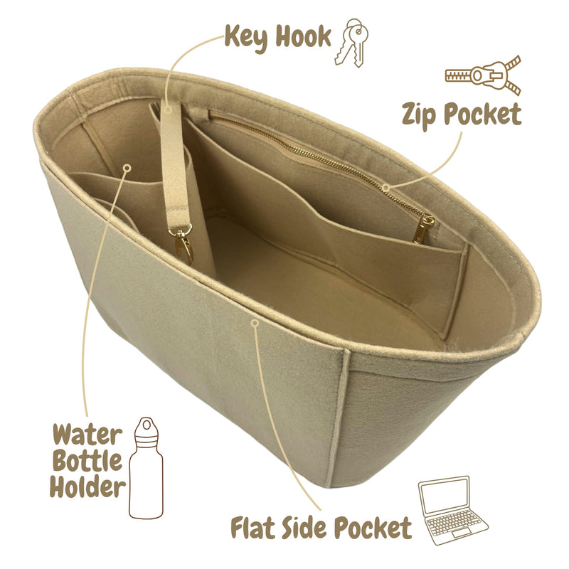 Organizer for [Ghiera Shopper Small, Loro Piana] Bag Insert (Felt, Contour Fit)