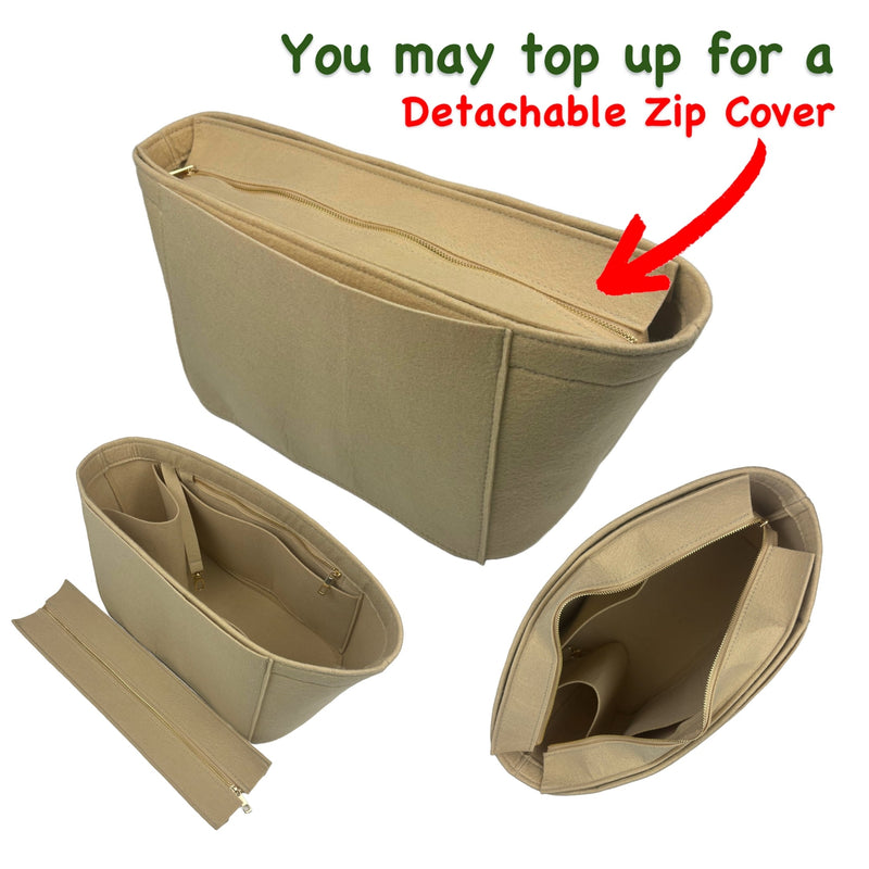 Organizer for [Ghiera Shopper Small, Loro Piana] Bag Insert (Felt, Contour Fit)