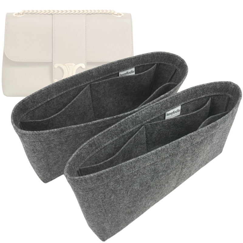Organizer for [Medium Victoire, Celine] Tote Purse Bag Insert Organiser Liner Shaper (Felt, A Pair of Inserts)