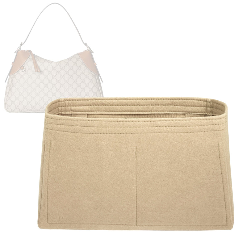 Organizer for [GG Emblem medium shoulder bag, 12.4W x 8.3H x 3.1D, Gucci] Tote Purse Bag Insert Organiser Liner Shaper (Felt, Trapezoid Taper Shape)
