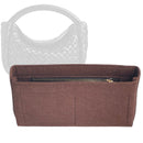 Organizer for [Cobble Top Handle Small, Bottega Veneta] Tote Purse Bag Insert Organiser Liner Shaper (Felt, Slim with Zip Pocket)