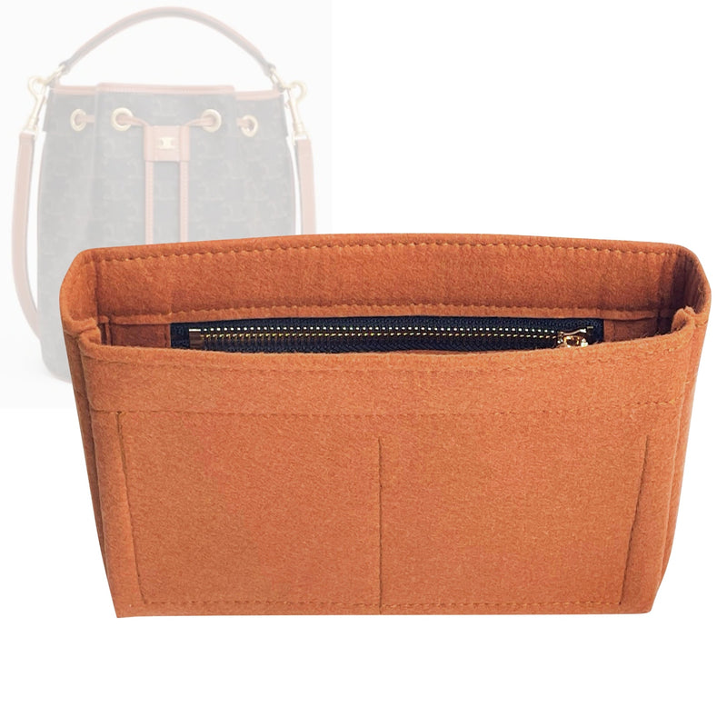 Organizer for [Teen Clara Bag, Celine] Tote Purse Bag Insert Organiser Liner Shaper (Felt, Slim with Zip Pocket)