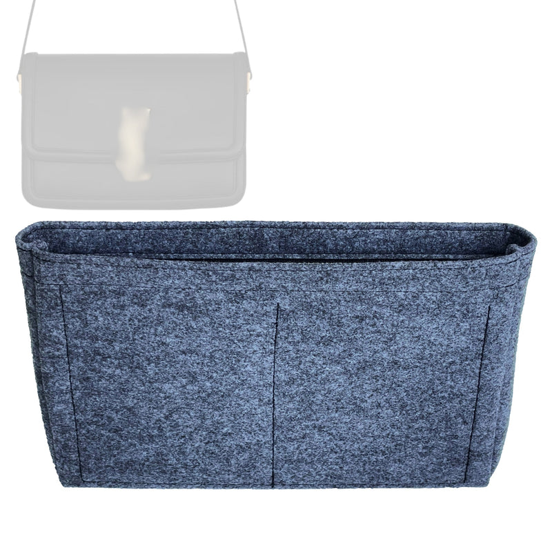 Organizer for [Solferino Medium Satchel, Saint Laurent (YSL)] Tote Purse Bag Insert Organiser Liner Shaper (Felt, Slim with Zip Pocket)