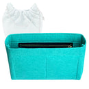 Organizer for [Mini Fleming Drawstring Bag, Tory Burch] Tote Purse Bag Insert Organiser Liner Shaper (Felt, Slim with Zip Pocket)