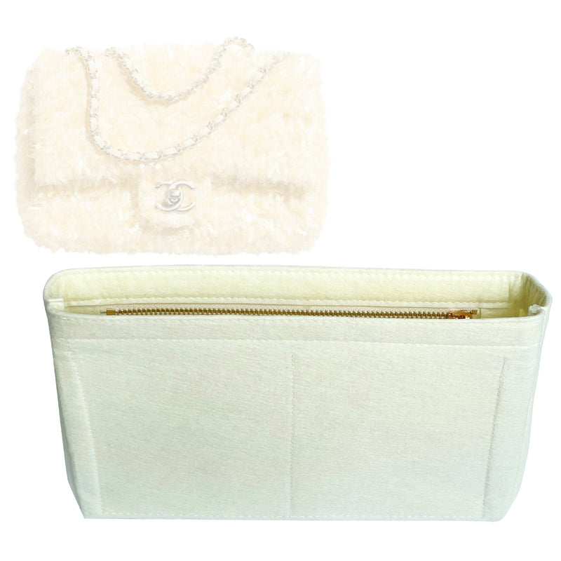 Organizer for [Flap Bag, Chanel] Tote Purse Bag Insert Organiser Liner Shaper (Felt, Slim with Zip Pocket)