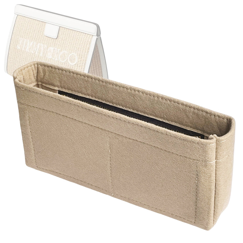 Organizer for [Avenue London Pouch, Jimmy Choo] Tote Purse Bag Insert Organiser Liner Shaper (Felt, Slim with Zip Pocket)