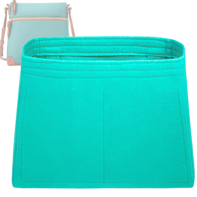 Organizer for [Pebble Grain Crossbody, Dooney and Bourke] Tote Purse Bag Insert Organiser Liner Shaper (Felt, Slim with Zip Pocket)