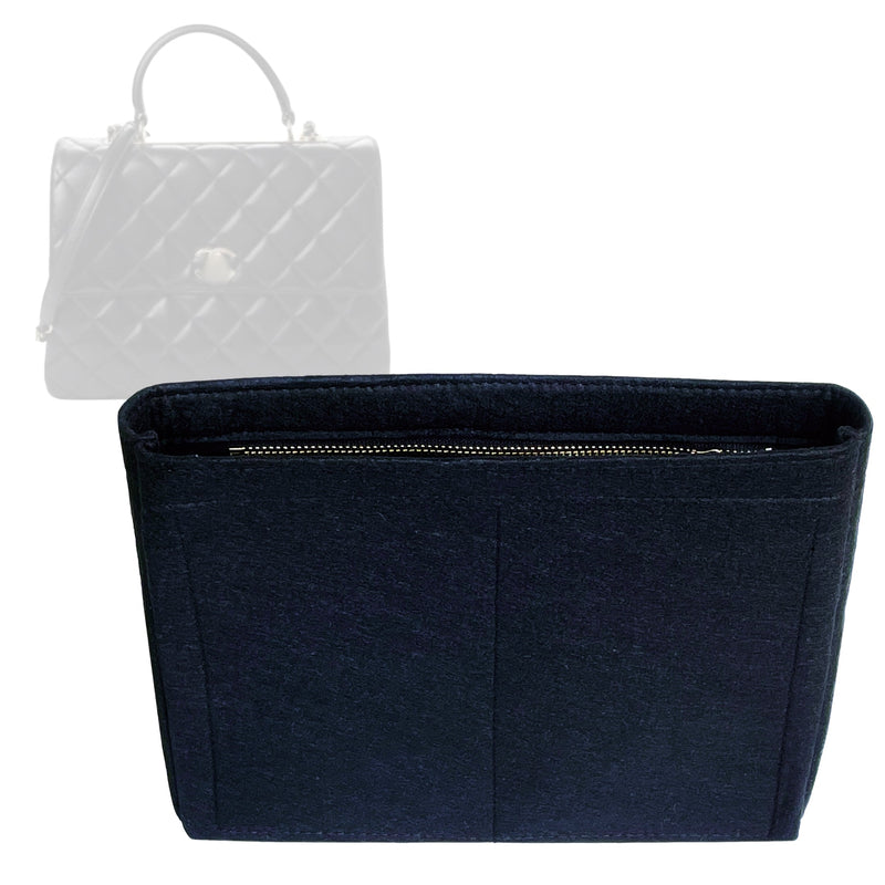 Organizer for [Trendy CC Large, Chanel] Tote Purse Bag Insert Organiser Liner Shaper (Felt, Slim with Zip Pocket)