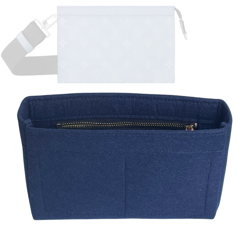 Organizer for [Gaston Wearable Wallet Taigarama, LV] Tote Purse Bag Insert Organiser Liner Shaper (Felt, Slim with Zip Pocket)