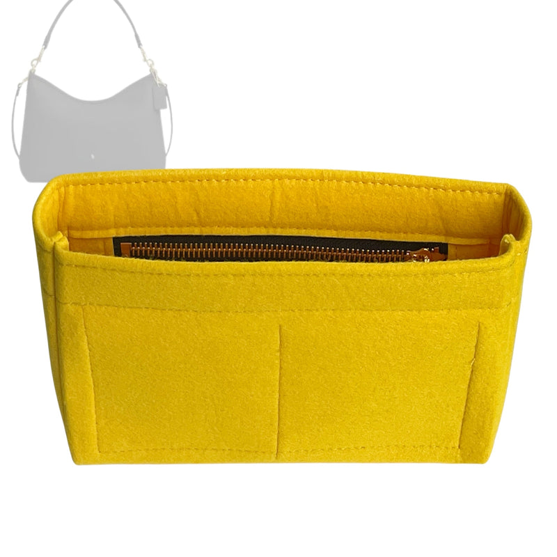 Organizer for [Laurel Small Shoulder Bag, Coach] Tote Purse Bag Insert Organiser Liner Shaper (Felt, Slim with Zip Pocket)
