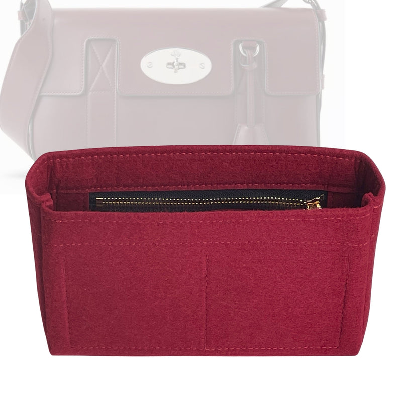 Organizer for [East West Bayswater Clutch, Mulberry] Tote Purse Bag Insert Liner Shaper (Felt, Slim with Zip Pocket)