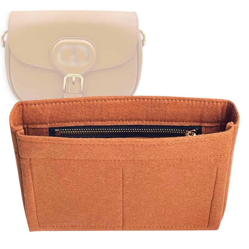 Organizer for [Bobby Bag Small, Dior] Tote Purse Bag Insert Liner Shaper (Felt, Slim with Zip Pocket)