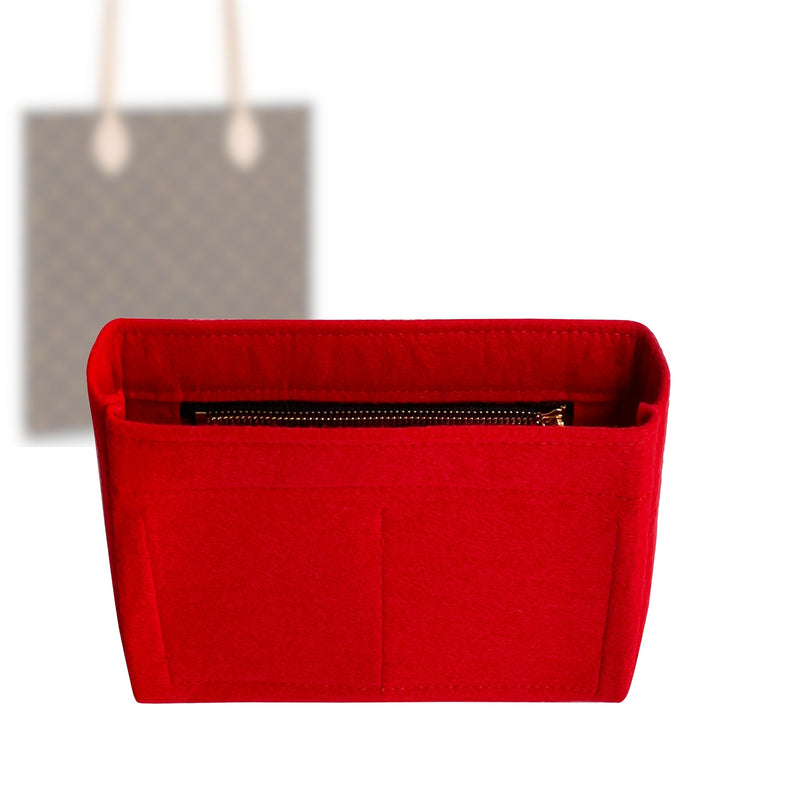 Organizer for [Carry It, LV] Tote Purse Bag Insert Liner Shaper (Felt, Slim with Zip Pocket)