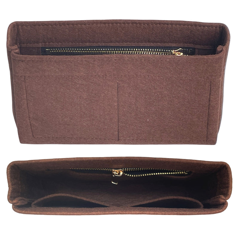 Organizer for [Cabata Mini, Christian Louboutin] Bag Insert (Felt, Slim with Zip Pocket)