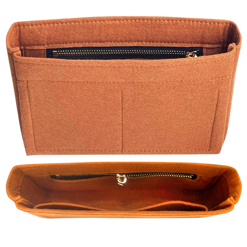 Organizer for [Cabata Mini, Christian Louboutin] Bag Insert (Felt, Slim with Zip Pocket)