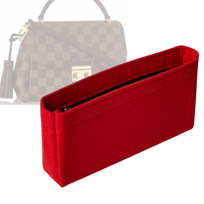 Organizer for [Croisette, LV] Tote Purse Bag Insert Liner Shaper (Felt, Slim with Zip Pocket)