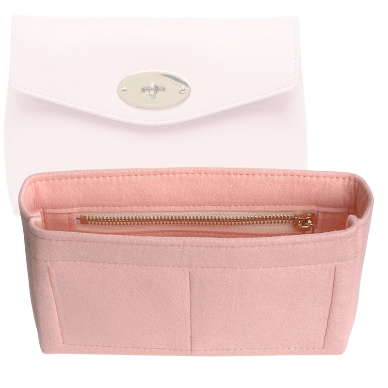 Organizer for [Darley Cosmetic Pouch, Mulberry] Tote Purse Bag Insert Liner Shaper (Felt, Slim with Zip Pocket)