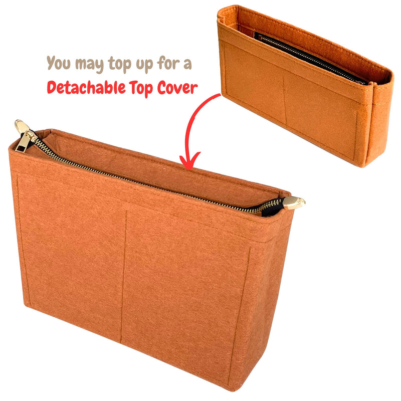 Organizer for [Curve Bag, Stow London] Bag Insert (Felt, Slim with Zip Pocket)