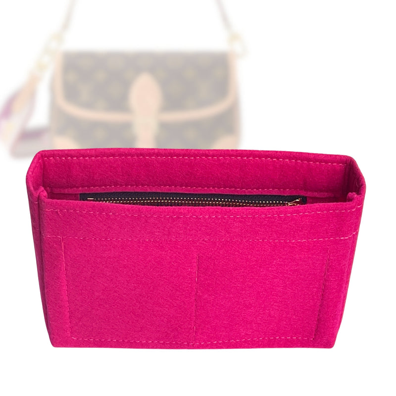 Organizer for [Diane Bag, LV] Tote Purse Bag Insert Liner Shaper (Felt, Slim with Zip Pocket)