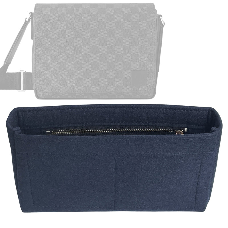 Organizer for [District MM (Medium), LV] Tote Purse Bag Insert Liner Shaper (Felt, Slim with Zip Pocket)