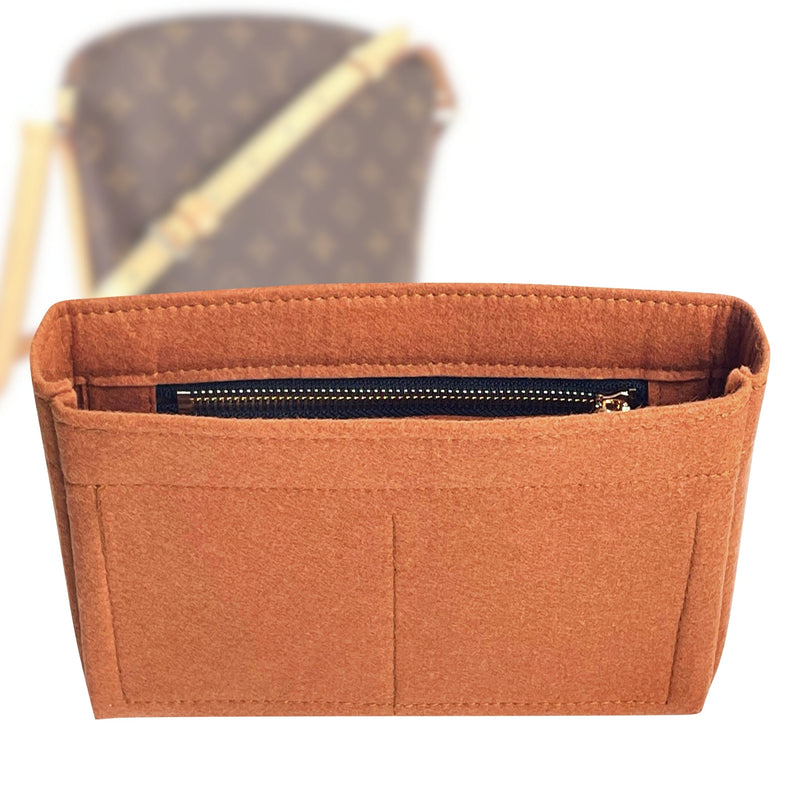 Organizer for [Drouot Bag, LV] Tote Purse Bag Insert Liner Shaper (Felt, Slim with Zip Pocket)