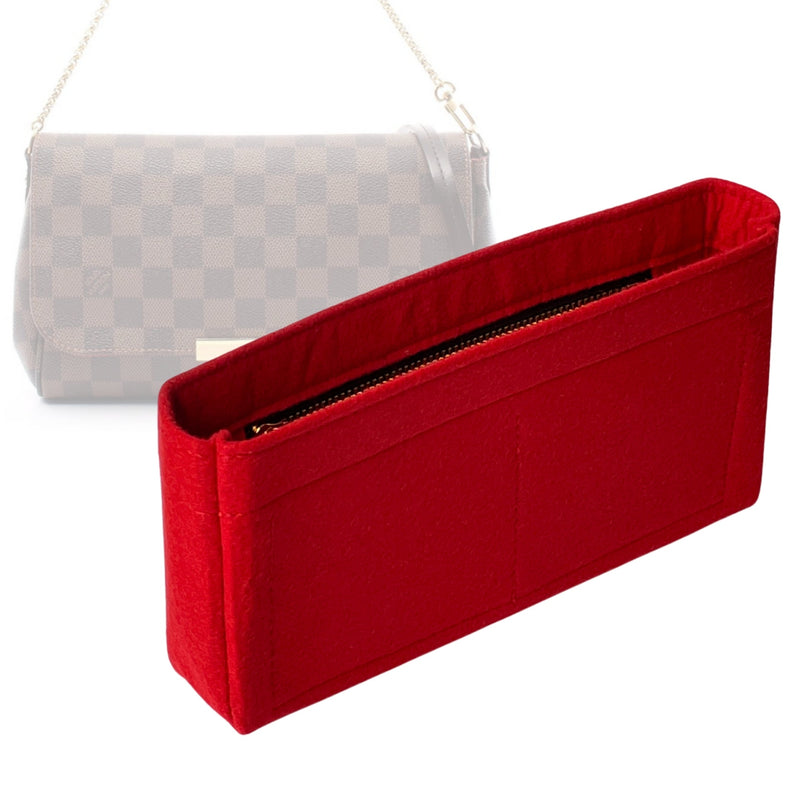 Organizer for [Favorite PM (Small), LV] Tote Purse Bag Insert Liner Shaper (Felt, Slim with Zip Pocket)