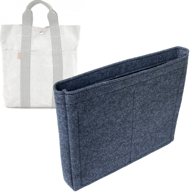 Organizer for [Fourre Tout Cabas MM Tote, Hermes] Tote Purse Bag Insert Liner Shaper (Felt, Slim with Zip Pocket)