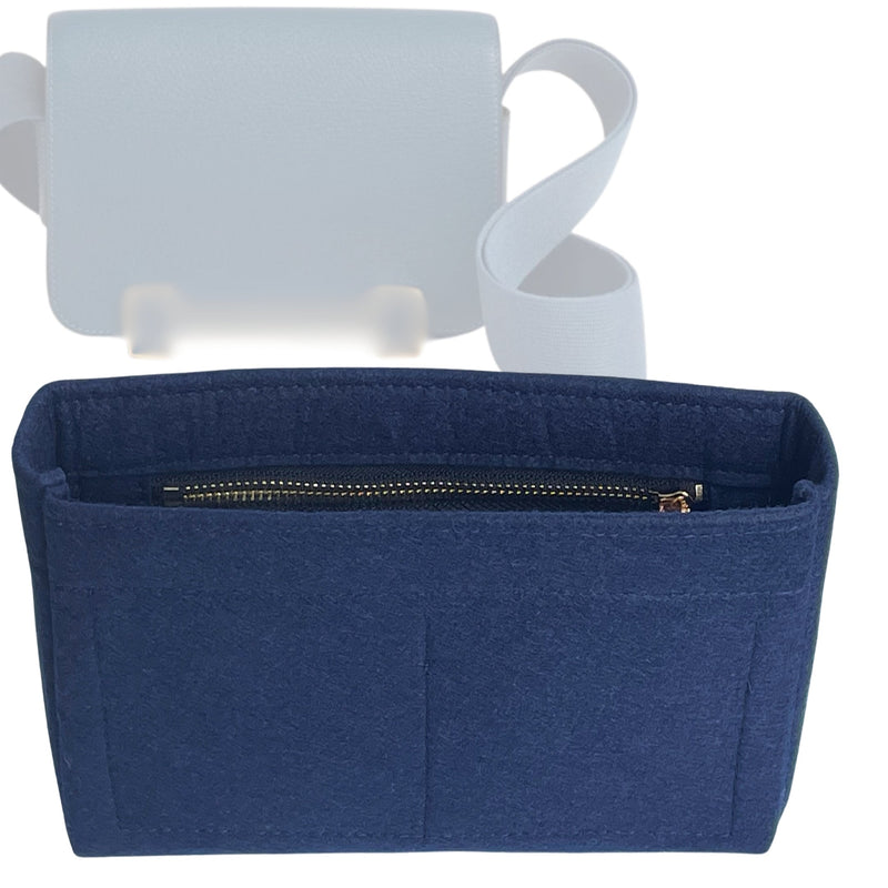 Organizer for [Geta Bag, Hermes] Tote Purse Bag Insert Liner Shaper (Felt, Slim with Zip Pocket)