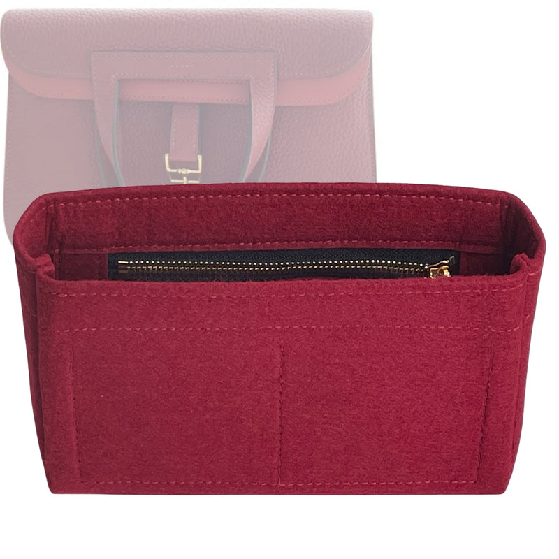 Organizer for [Halzan 31, Hermes] Tote Purse Bag Insert Liner Shaper (Felt, Slim with Zip Pocket)