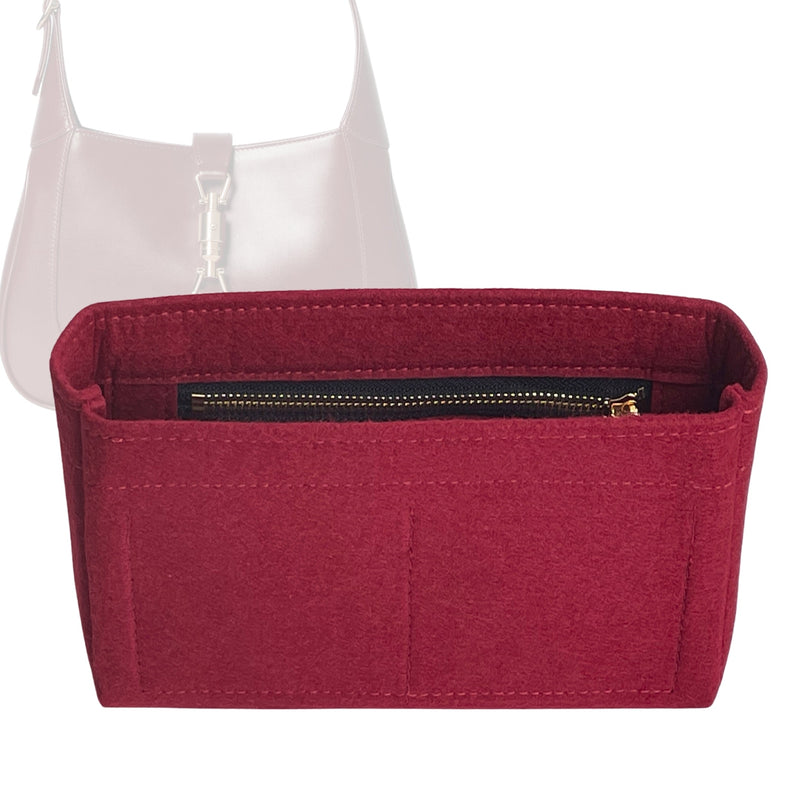 Organizer for [Jackie 1961 Mini, Gucci] Tote Purse Bag Insert Liner Shaper (Felt, Slim with Zip Pocket)