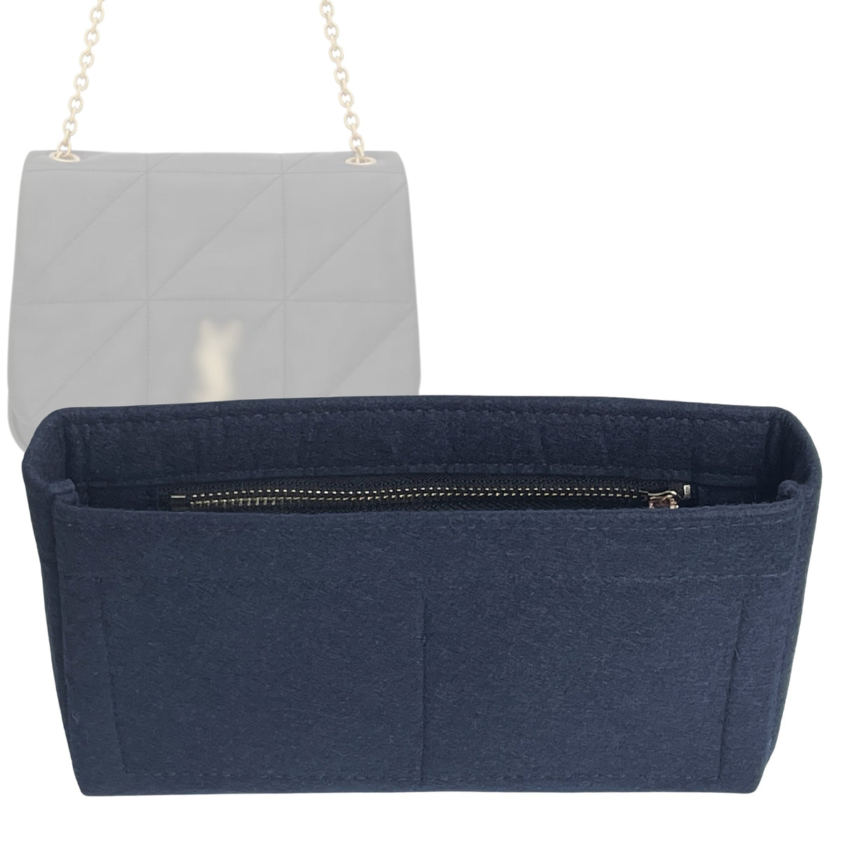 SAINT LAURENT ネイビー ケース Saint Laurent Brass Lambskin Monogram Cassandre Cage Bag Blue