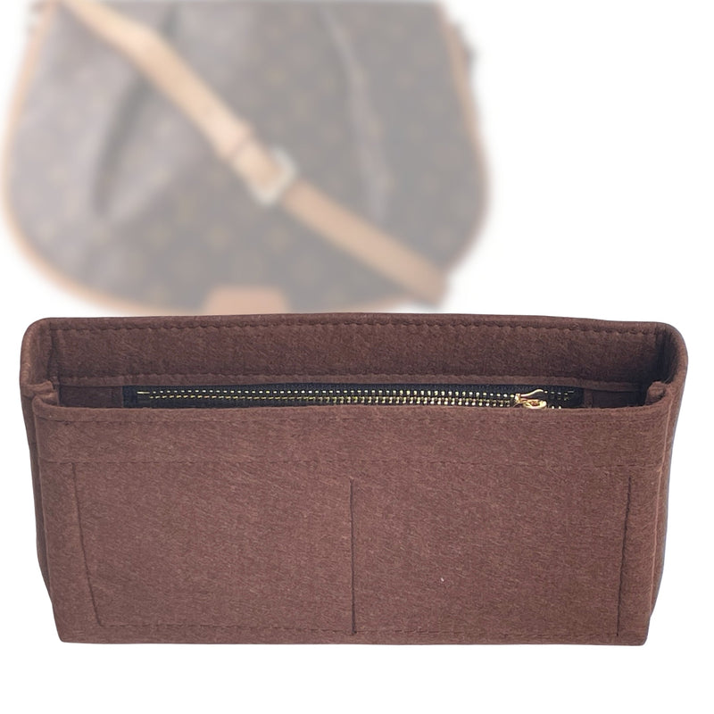 Organizer for [Menilmontant PM, LV] Tote Purse Bag Insert Liner Shaper (Felt, Slim with Zip Pocket)