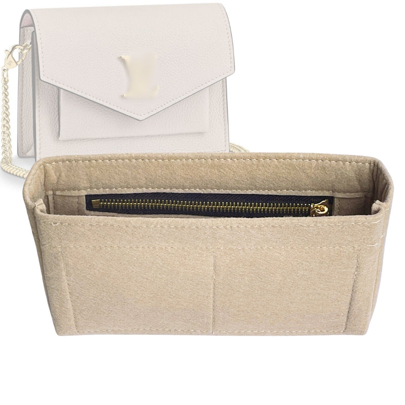 Organizer for [MyLockme, LV] Tote Purse Bag Insert Liner Shaper (Felt, Slim with Zip Pocket)