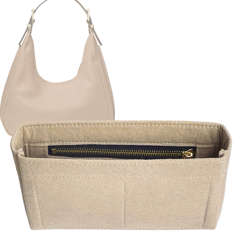 Organizer for [Nolita Large Nubuck Hobo Shoulder, Michael Kors] Tote Purse Bag Insert Liner Shaper (Felt, Slim with Zip Pocket)