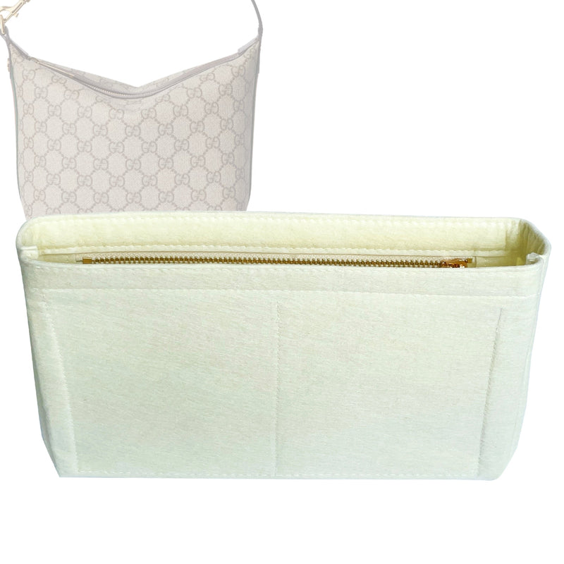 Organizer for [Ophidia Super Mini Shoulder Bag, Gucci] Tote Purse Bag Insert Liner Shaper (Felt, Slim with Zip Pocket)