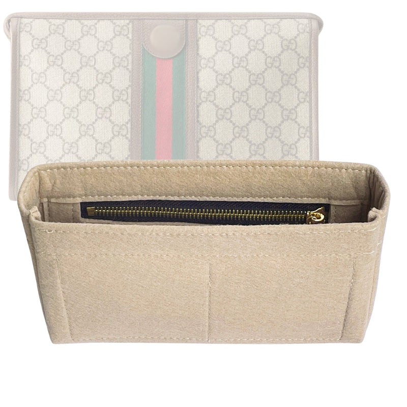 Organizer for [GG Supreme Ophidia Toiletry Case, Gucci] Tote Purse Bag Insert Liner Shaper (Felt, Slim with Zip Pocket)