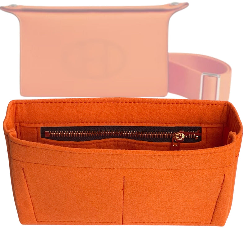 Organizer for [Videpoches bag, Hermes] Tote Purse Bag Insert Liner Shaper (Felt, Slim with Zip Pocket)