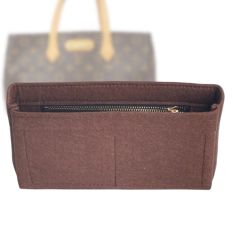 Organizer for [Wilshire PM (Small), LV] Tote Purse Bag Insert Liner Shaper (Felt, Slim with Zip Pocket)