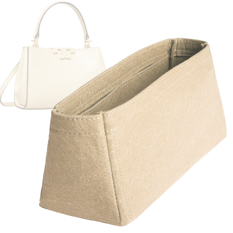 Organizer for [Mini Eleanor Satchel, Tory Burch] Tote Purse Bag Insert Organiser Liner Shaper (Felt, Trapezoid Taper Shape)