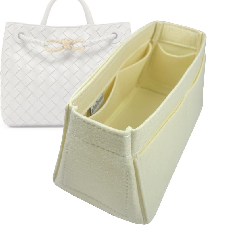 Organizer for [Small Andiamo, Bottega Veneta] Tote Purse Bag Insert Liner Shaper (Felt, Trapezoid Shape)