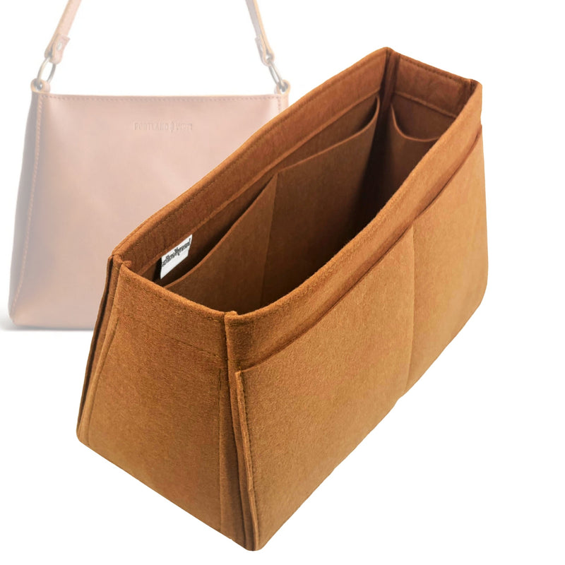 Organizer for [Triangle Shoulder Bag, Portland Leather Goods] Tote Purse Bag Insert Liner Shaper (Felt, Trapezoid Shape)