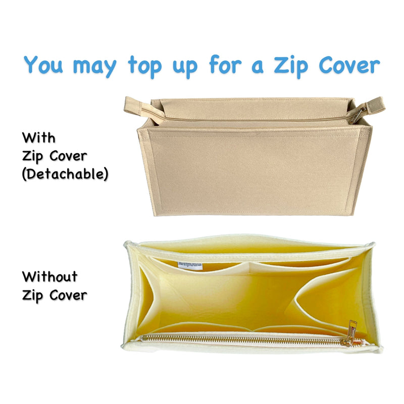 Organizer for [Fleming Soft Chain Tote, Tory Burch] Bag Insert (Felt, Curved Shape)